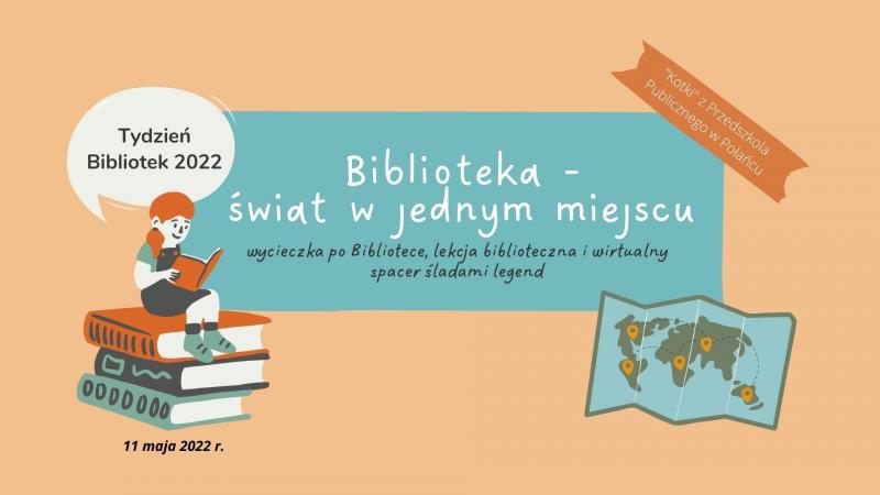 Slajd początkowy prezentacji ze zdjęć dzieci w Bibliotece