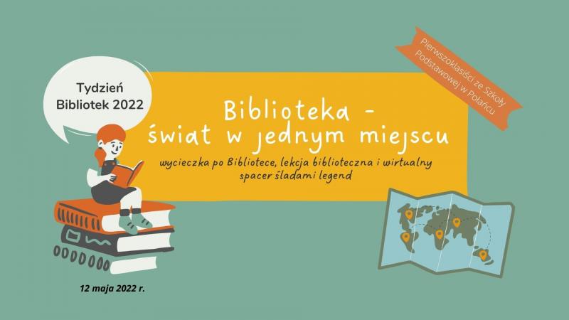 Slajd początkowy prezentacji ze zdjęć dzieci w Bibliotece